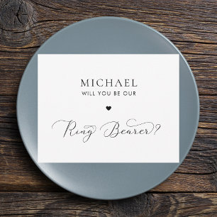 Präzise Script & Heart Ring Bearer Vorschlag Card Einladung