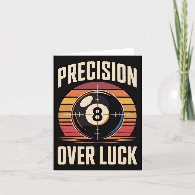 Präzision über Luch 8 Billard Retro Karte (Vorderseite)