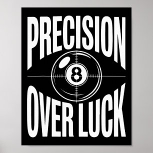 Präzision über Luch 8 Billard Retro Poster