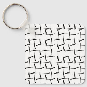 Präzisionskleidung: Jagdmotiv Schwarz/Weiß P Schlüsselanhänger