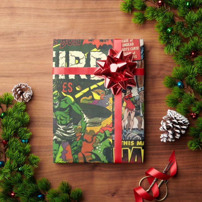 Pre-Code HORROR Comic Buchumschlag Papier Geschenkpapier (Feiertagsgeschenk)