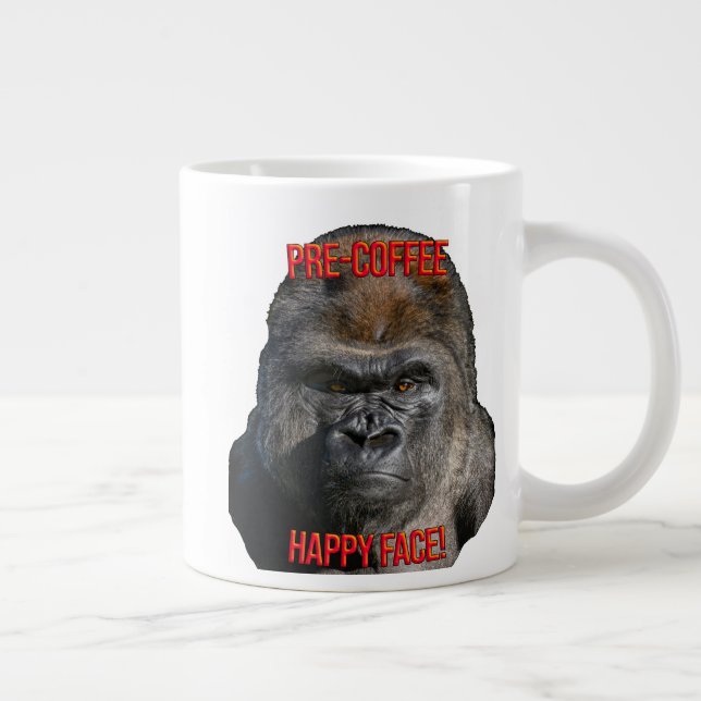 Pre-Coffee Happy Face! Jumbo-Tasse (Rechts)