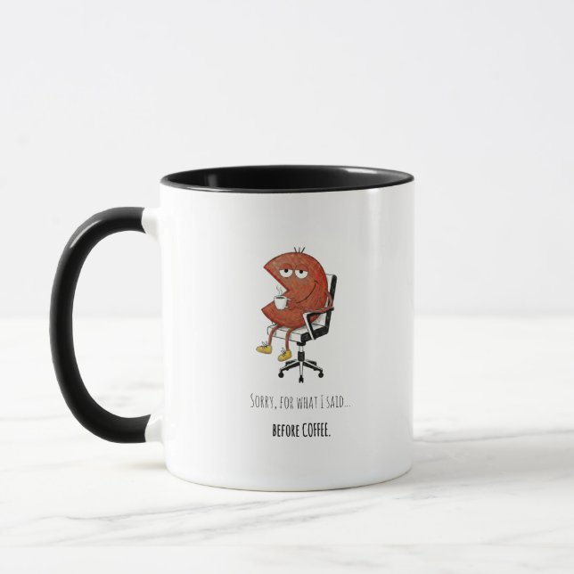 Pre-Coffee Warning Funny Office Desk Mug (Gauche)