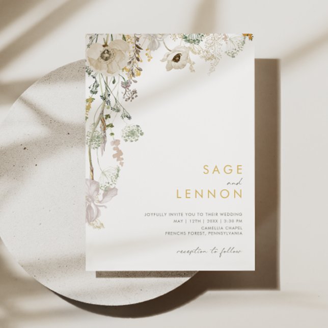 Pré Fleur sauvage lunaire | Faire-part de mariage (Créateur téléchargé)