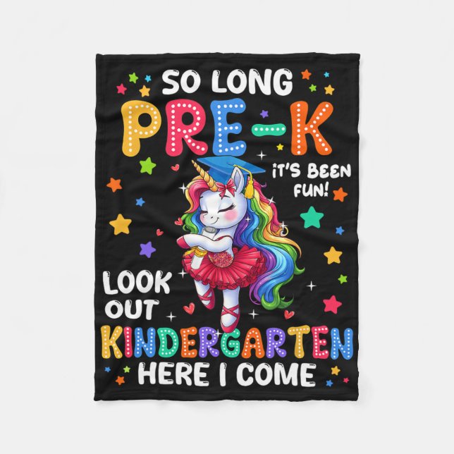 Pre-k Abschluss 2025 Einhorn Girl Kindergarten He Fleecedecke (Vorderseite)