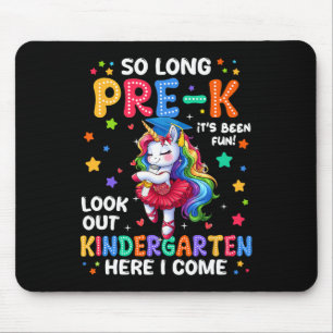Pre-k Abschluss 2025 Einhorn Girl Kindergarten He Mousepad