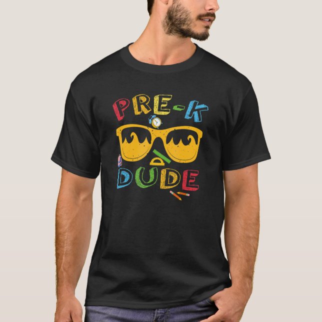 Pre K Dude   Back To School Cool First Day Of Pres T-Shirt (Vorderseite)