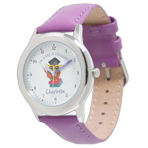 Pre K Graduate Kindergarten Girls Owl Grad Custom Armbanduhr