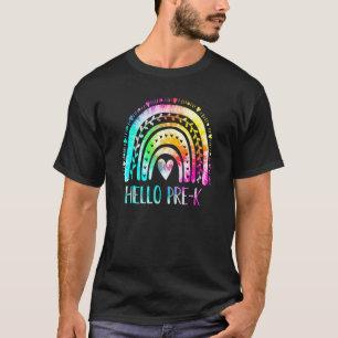 Pre K Hello Kindergarten Gefärbte Krawatte Rainbow T-Shirt