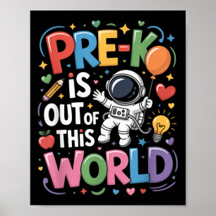 Pre-k ist aus diesem Weltraumplaneten Lehrer F Poster