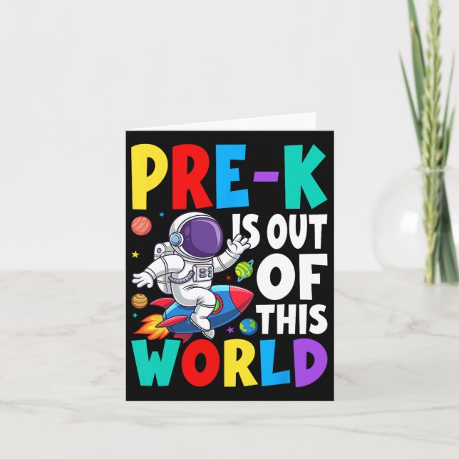 Pre-k ist aus dieser Welt Niedlicher Astronaut zur Karte (Vorderseite)