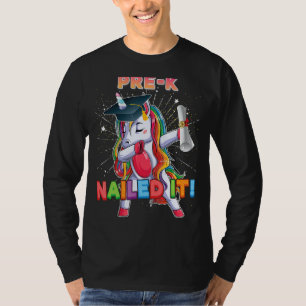 Pre K nagelte es letzten Tag der Schule Unicorn Da T-Shirt