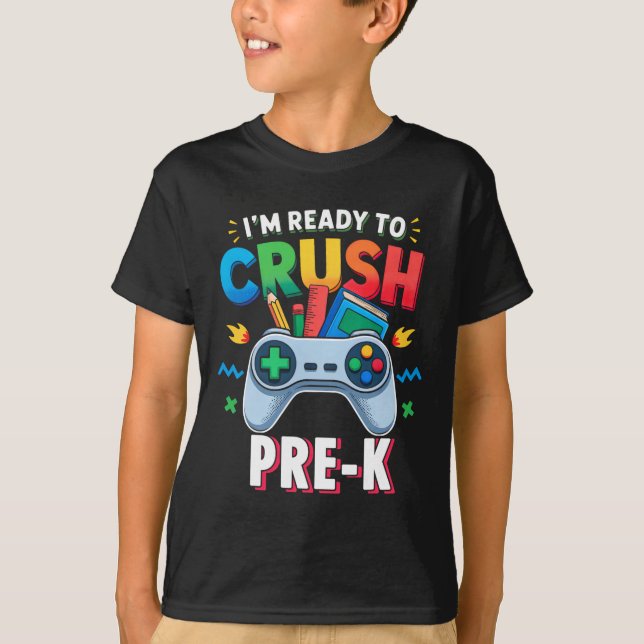 Pre-k Shirt For Boys Video Game Ck To School First (Vorderseite)