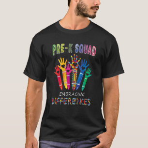 Pre K Squad die Unterschiede Autismus SPED Teac T-Shirt