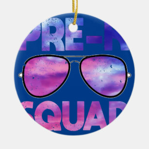 Pre k Squad Preschool Back To School Teacher Keramik Ornament
