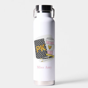 Pre K Teacher Custom Black Notebook Heft Coffee Trinkflasche