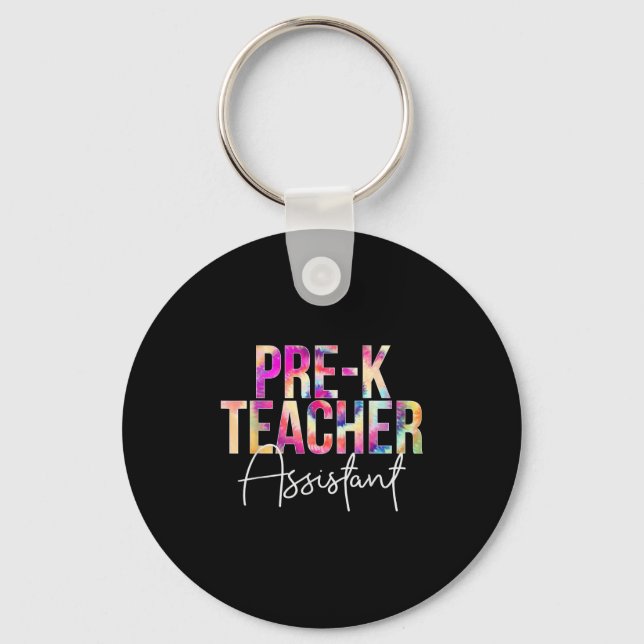 Pre-k Teacher Istant Tie Dye Back To School Apprec Schlüsselanhänger (Vorderseite)