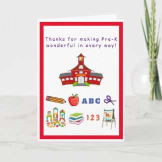 Pre-K Teacher/Staff Appreciation Card Karte