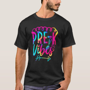 Pre K Vibes Gefärbte Krawatte Lehrer Student Happy T-Shirt