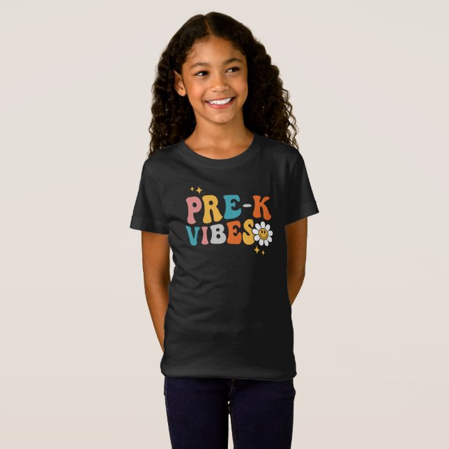 Pre-K Vibes Groovy Design T-Shirt (Vorne ganz)