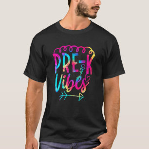 Pre K Vibes Zurück zur Gefärbte Krawatte Lehrerin T-Shirt