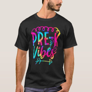 Pre K Vibes Zurück zur Gefärbte Krawatte Lehrerin T-Shirt