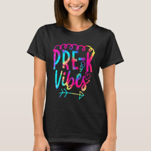 Pre K Vibes Zurück zur Gefärbte Krawatte Lehrerin T-Shirt