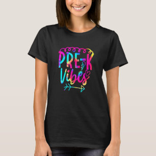 Pre K Vibes Zurück zur Gefärbte Krawatte Lehrerin T-Shirt