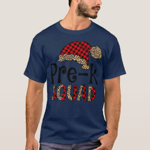 Pre K Weihnachtsmannmütze Buffalo Kariert Leopard T-Shirt