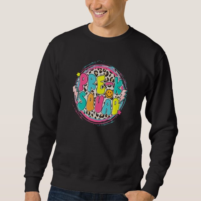 Pre-Kindergarten Squad Teacher Back To School Leop Sweatshirt (Vorderseite)