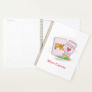 Pre-Kindergarten White Dot Notebook Kaffeeplaner Planer