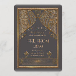 Pre Prom Junior, Great Gatsby, Gold, Grau B Save The Date