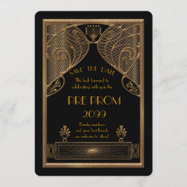 Pre Prom Junior, Great Gatsby, Gold, schwarz Save The Date