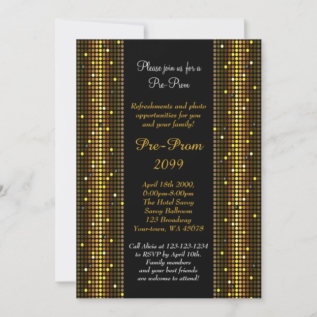 Pre-Prom, Pre-Prom, Quinceanera, Sweet-sechzehn, Einladung (Vorderseite)