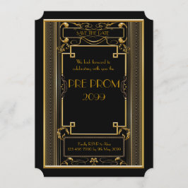 Pre-PromJunior, Great Gatsby, Gold, Black Save The Date