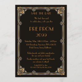 Pre-PromJunior, Great Gatsby, Gold, Black Save The Date