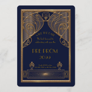 Pre PromJunior, Great Gatsby, Gold, Marine Save The Date