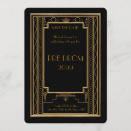 Pre PromJunior, Great Gatsby, Gold, schwarz Save The Date