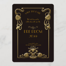 Pre PromJunior, Great Gatsby, Gold, schwarz Save The Date