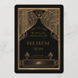 Pre PromJunior, Great Gatsby, Gold, schwarz Save The Date