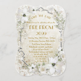 Pre-PromJunior, Great Gatsby, Gold, Silber, Klamme Save The Date