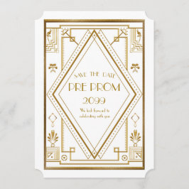 Pre-PromJunior, Great Gatsby, Gold, weiß Save The Date