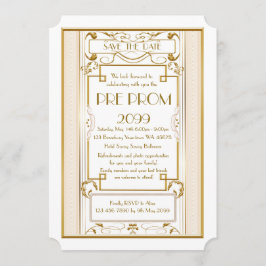 Pre-PromJunior, Great Gatsby, Gold, weiß Save The Date