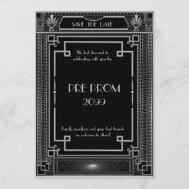Pre-PromJunior, Great Gatsby, Silver, Black Save The Date