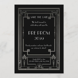 Pre-PromJunior, Great Gatsby, Silver, Black Save The Date