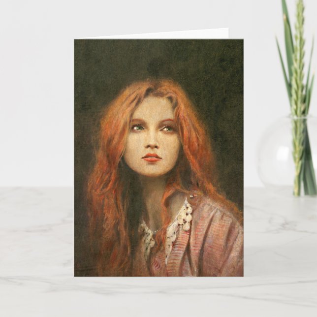 Pre-Raphaelite Girl Greetings Card Karte (Vorderseite)