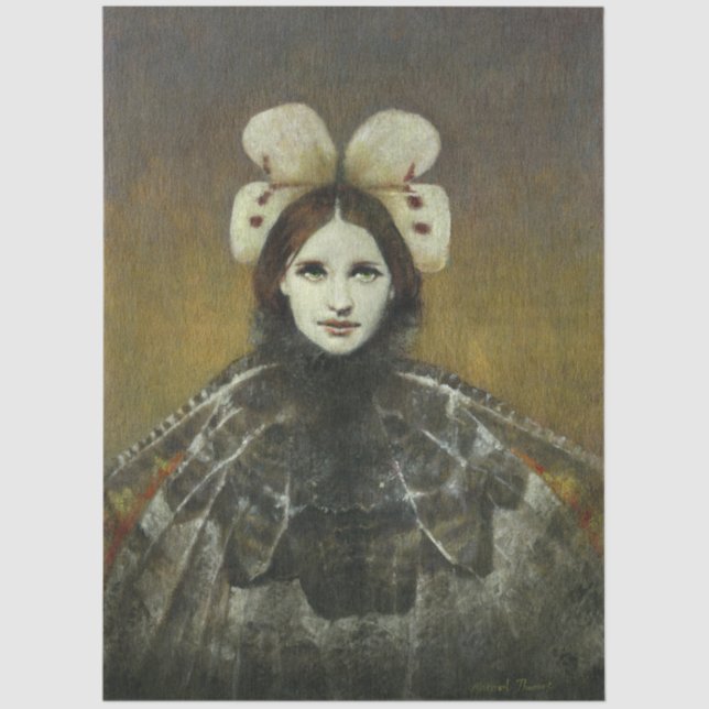 Pre-Raphaelite Style Butterfly Girl Seidenpapier (Vorderseite)