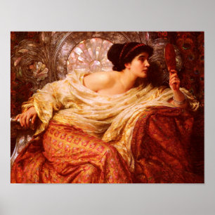 Pre-Raphaelite "The Mirror" von Sir Frank Dicksee Poster