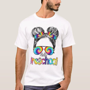 Pre School Messy Bun Life Haare Brille Hippie Back T-Shirt