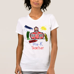 Pré T-shirt de professeur de K - école et crayons
